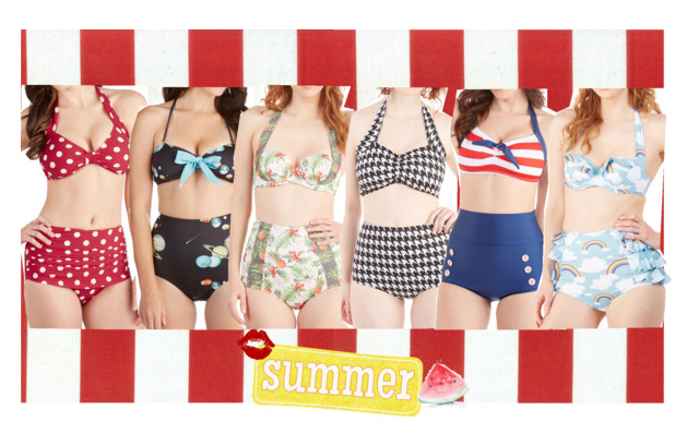 retro two-piece swimsuits