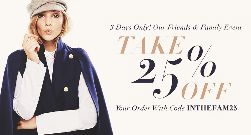 SHOPBOP friends and family sale 2015 coupon code