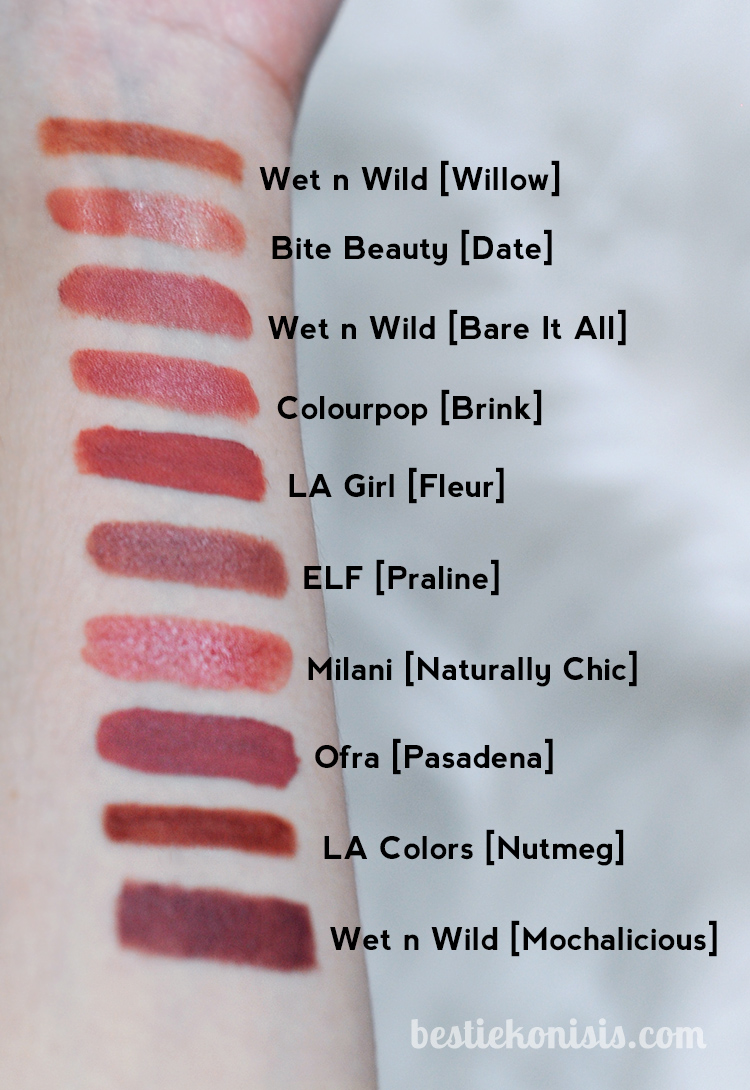 everyday neutral nude matte lipsticks swatches